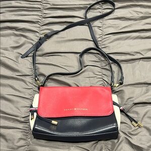 Tommy Hilfiger Red, Black, and White Crossbody Bag